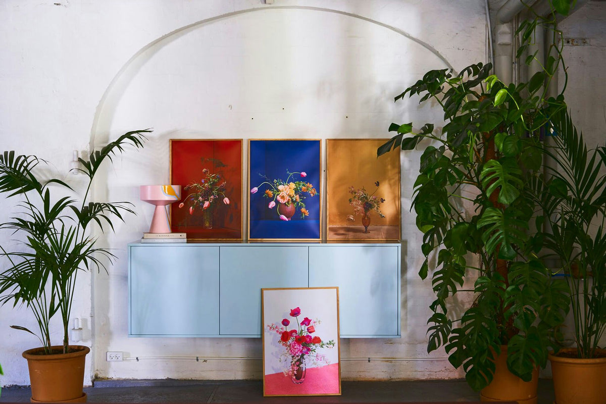 Blomst 01 Blue Poster, 50x70 Cm