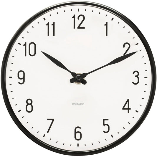  Station Wanduhr Schwarz / Weiß, 210 Mm