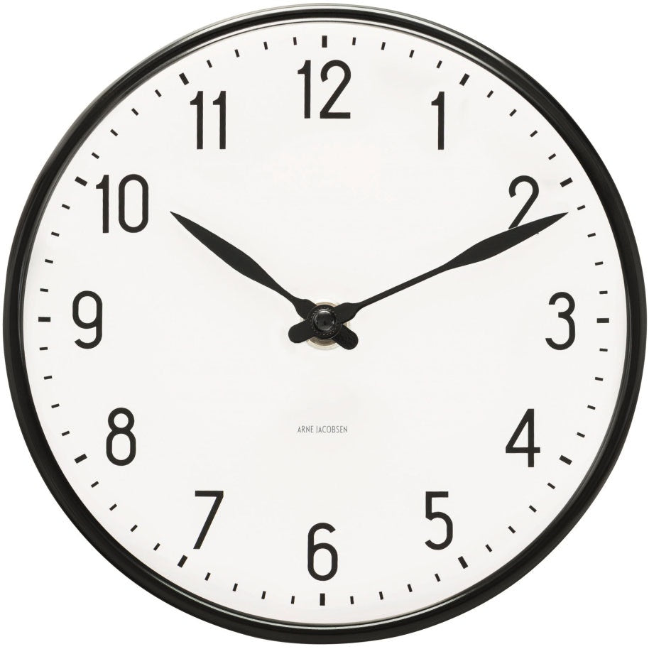  Station Wanduhr Schwarz / Weiß, 290 Mm