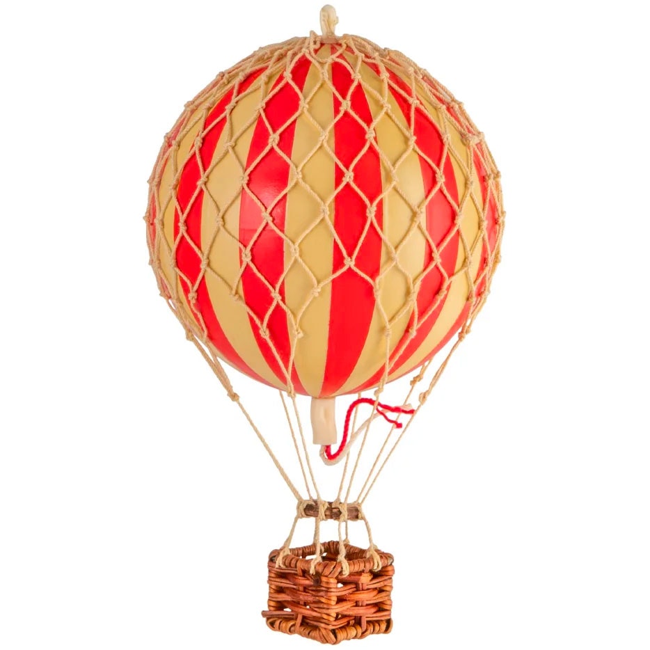  Floating The Skies Heißluftballon 13x8.5 Cm, True Red