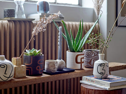 Bloomingville Lija Deco Topf Terrakotta Ø12, Weiß