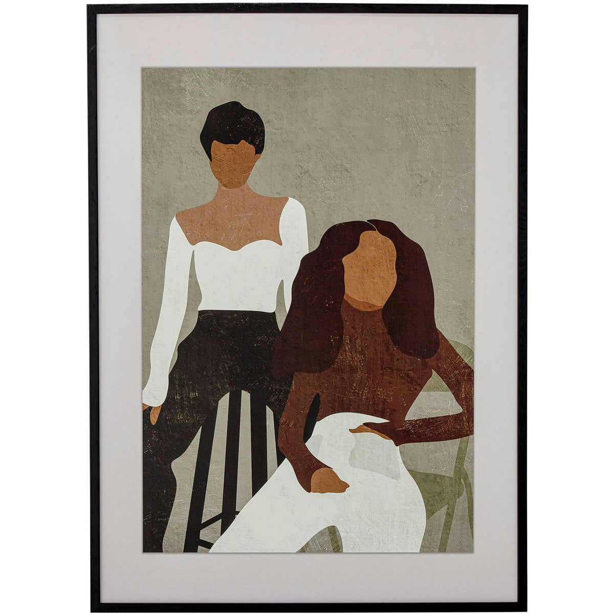 Bloomingville Lilian Poster Mit Rahmen 53x73 Cm, Schwarz