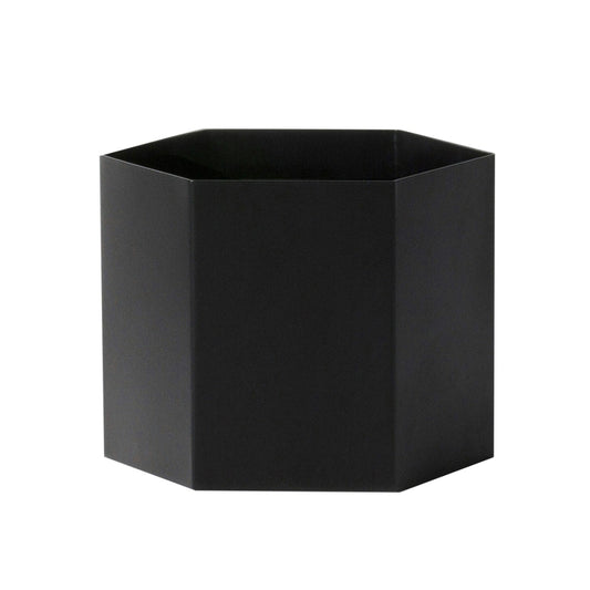 Ferm LIVING Hexagon Blumentopf XL, Schwarz