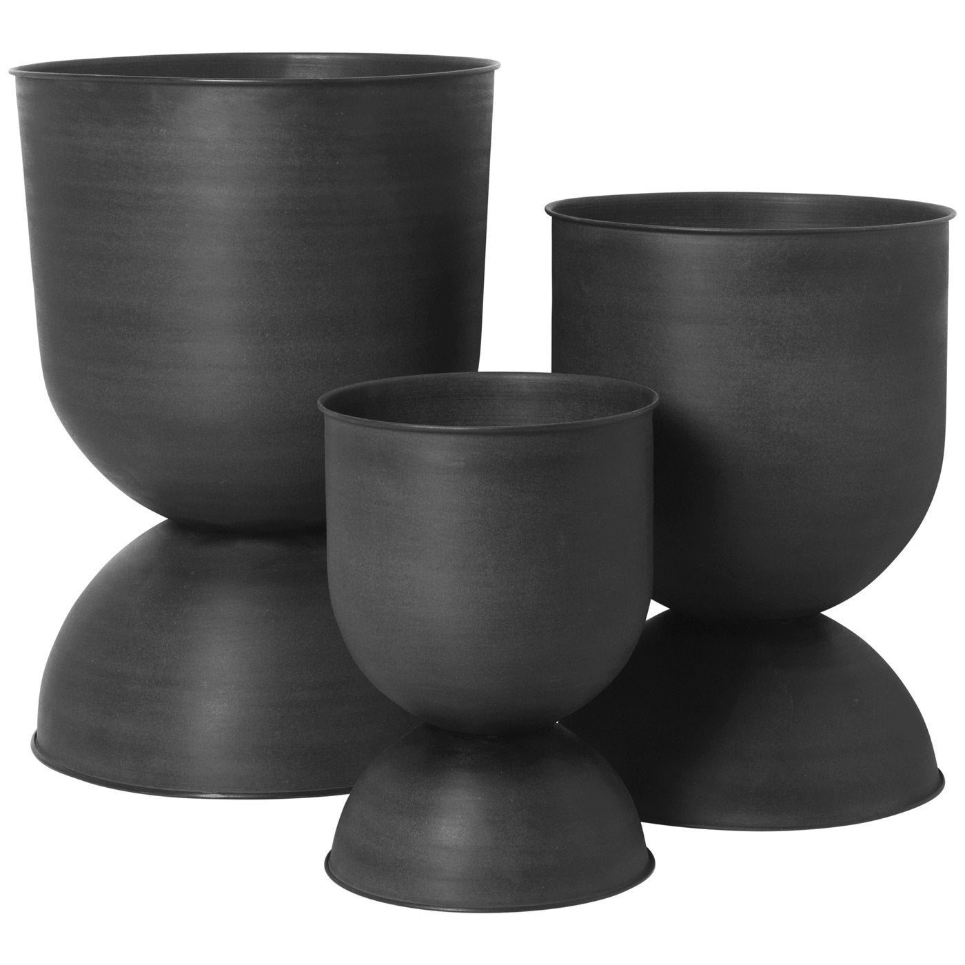 Ferm LIVING Hourglass Pot Large, Black/Dark Grey