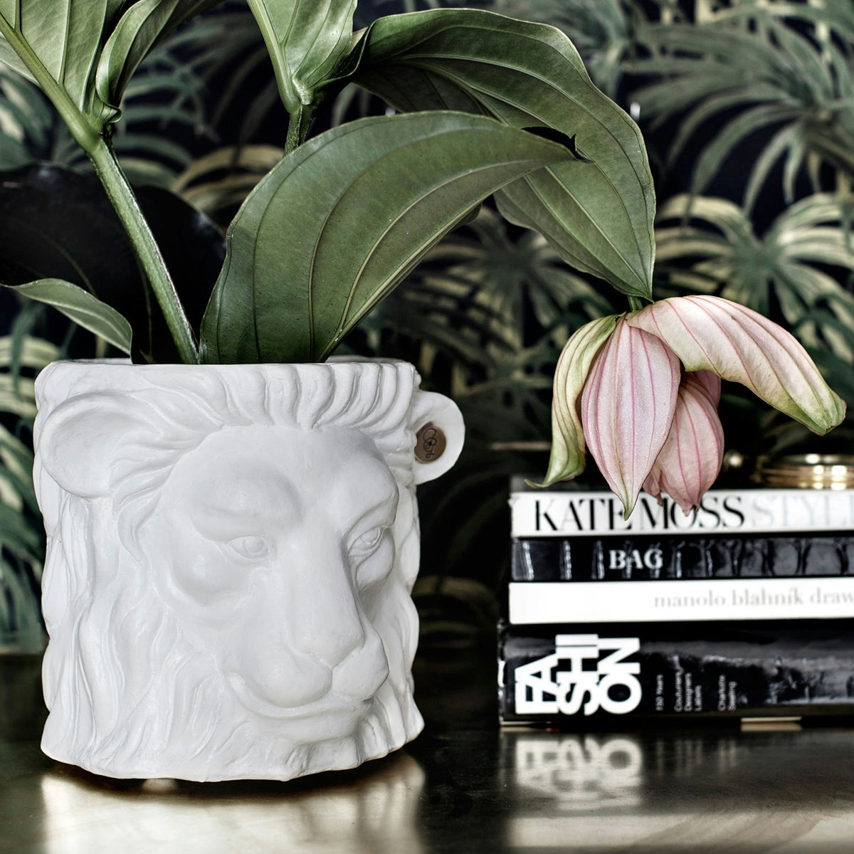  Garden Glory Lion Pot Topf S, Weiss