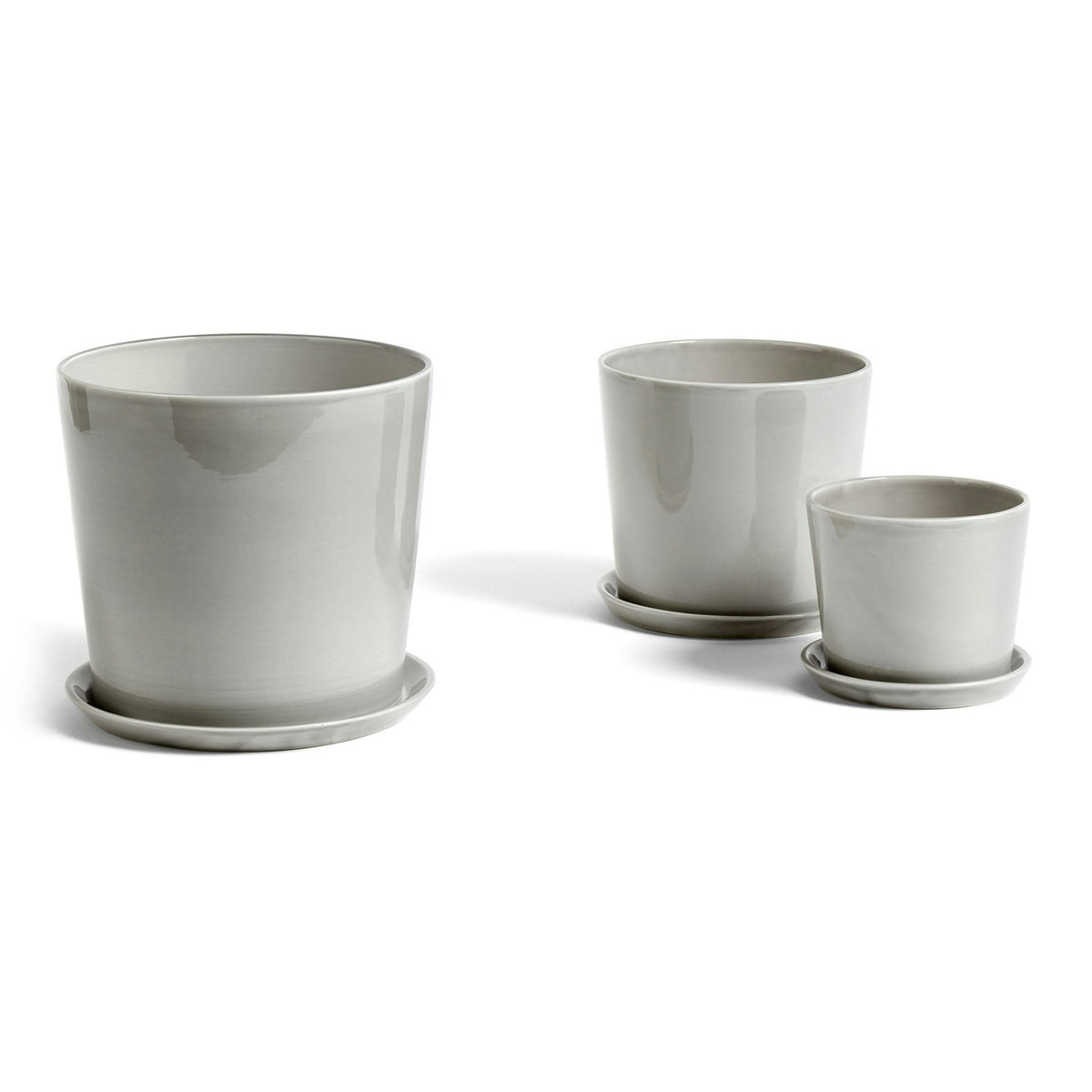 Hay Botanical Topf Mit Teller Hellgrau , 13,5 Cm