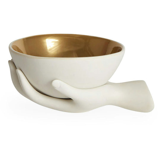 Jonathan Adler Eve Accent Bowl Interior, White/Gold