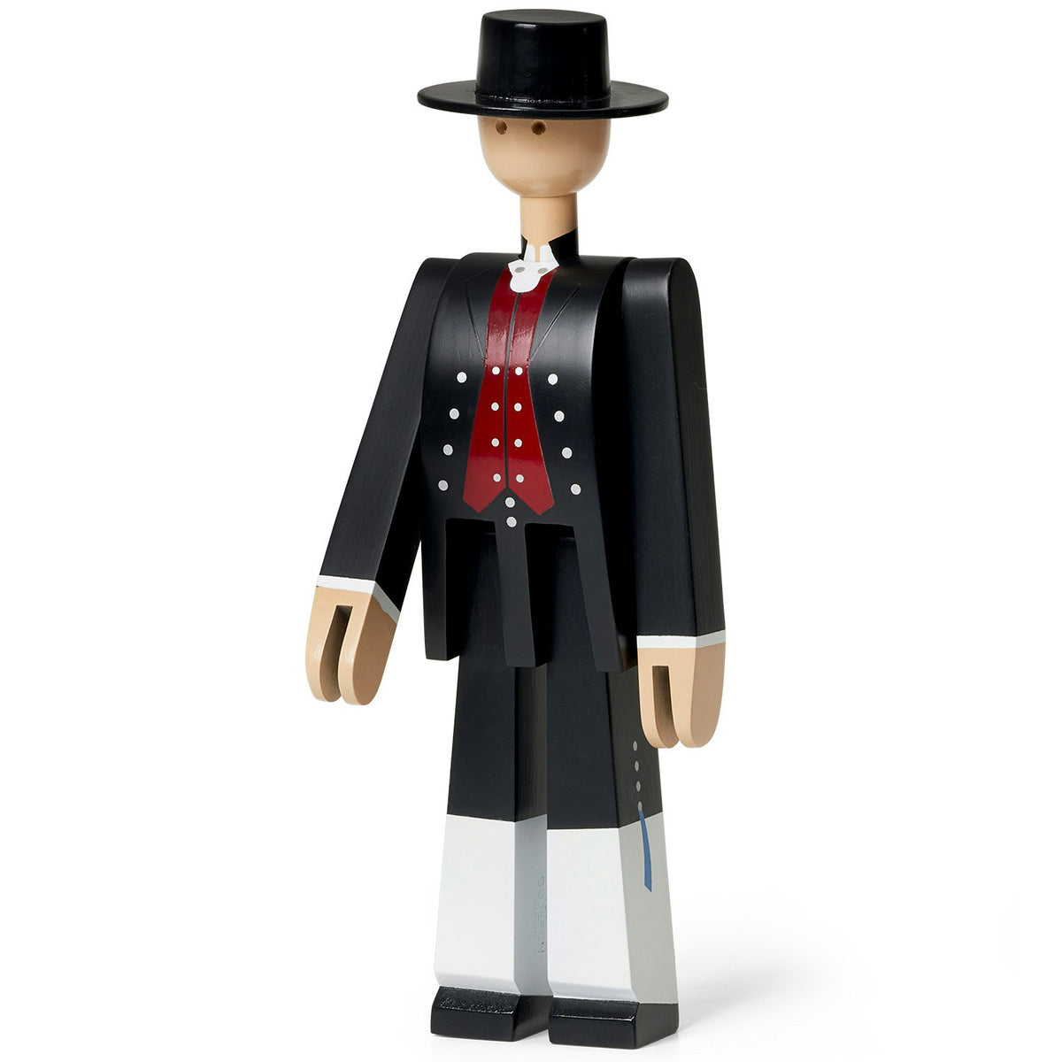 Kay Bojesen Norsk Bunad-Man Holzfigur, Schwarz/Schwarz / Weiß