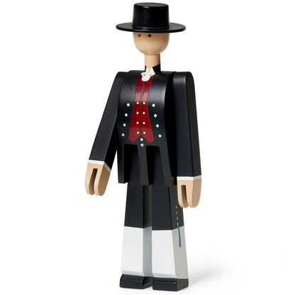 Kay Bojesen Norsk Bunad-Man Holzfigur, Schwarz/Schwarz / Weiß