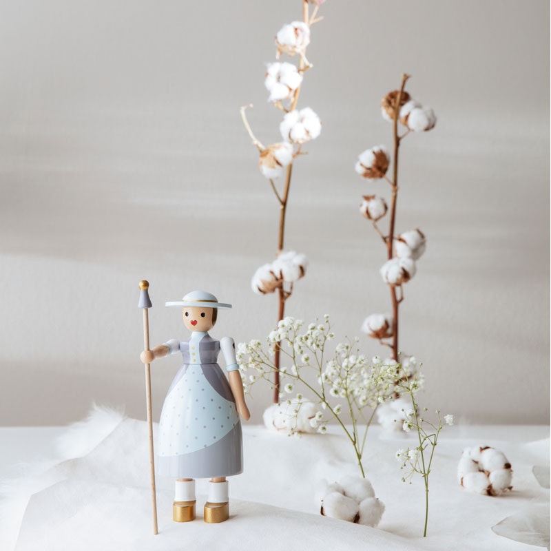 Kay Bojesen Shepherdess Holzfigur, Hellblau