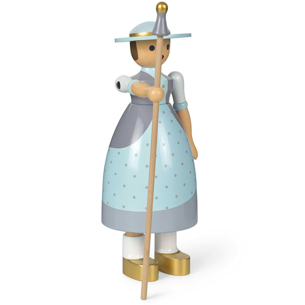 Kay Bojesen Shepherdess Holzfigur, Hellblau