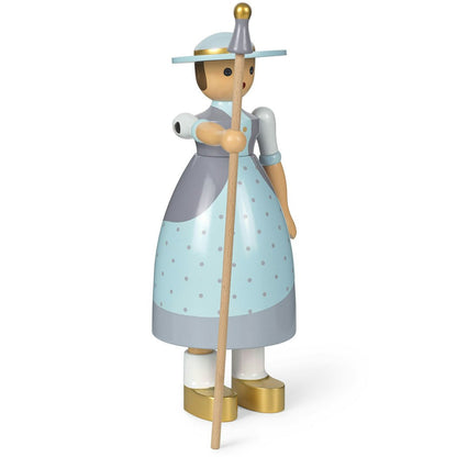 Kay Bojesen Shepherdess Holzfigur, Hellblau
