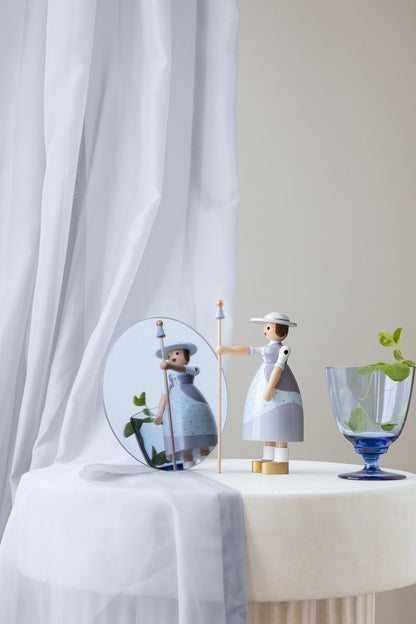Kay Bojesen Shepherdess Holzfigur, Hellblau