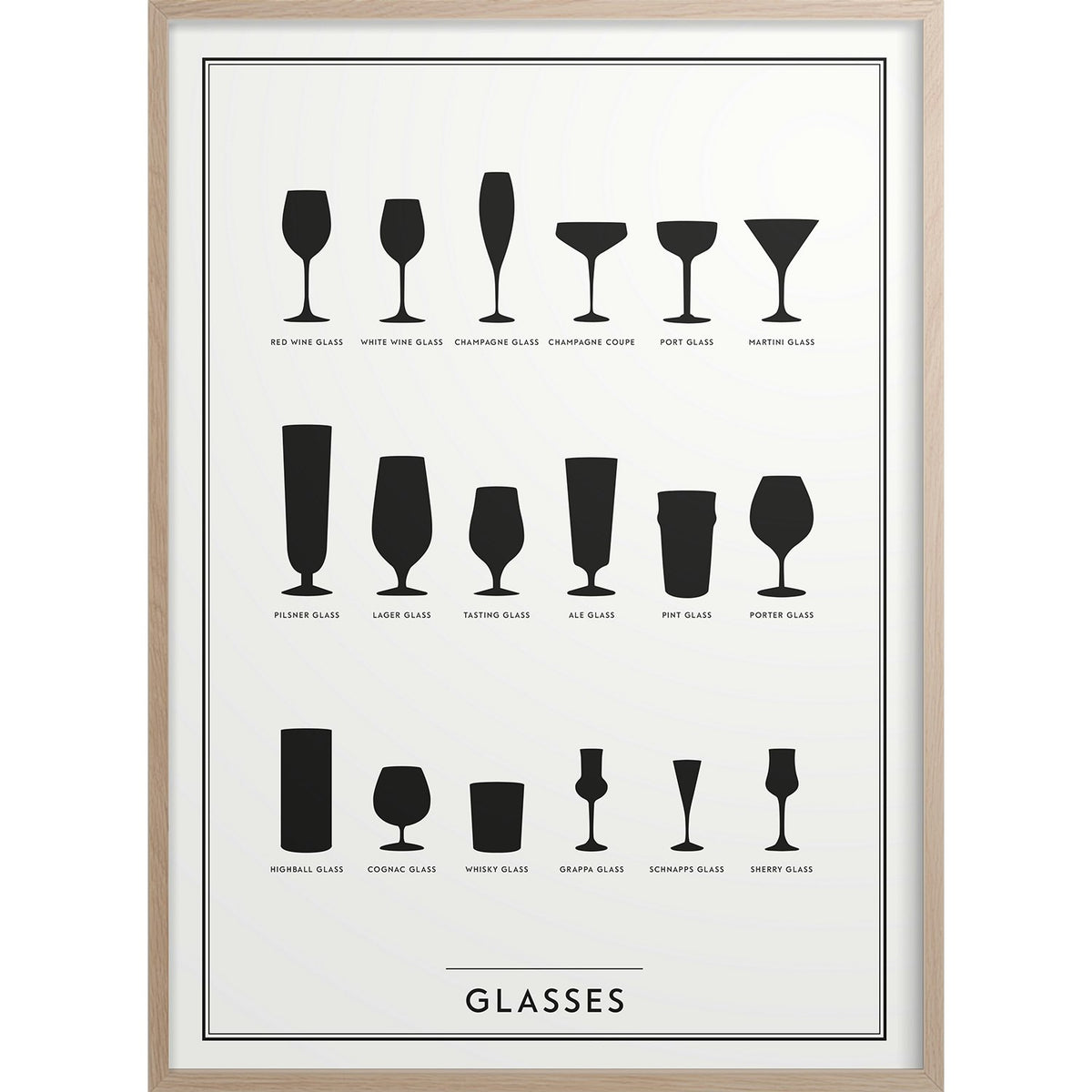  Glasses Poster, 30x40 Cm