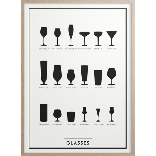  Glasses Poster, 30x40 Cm