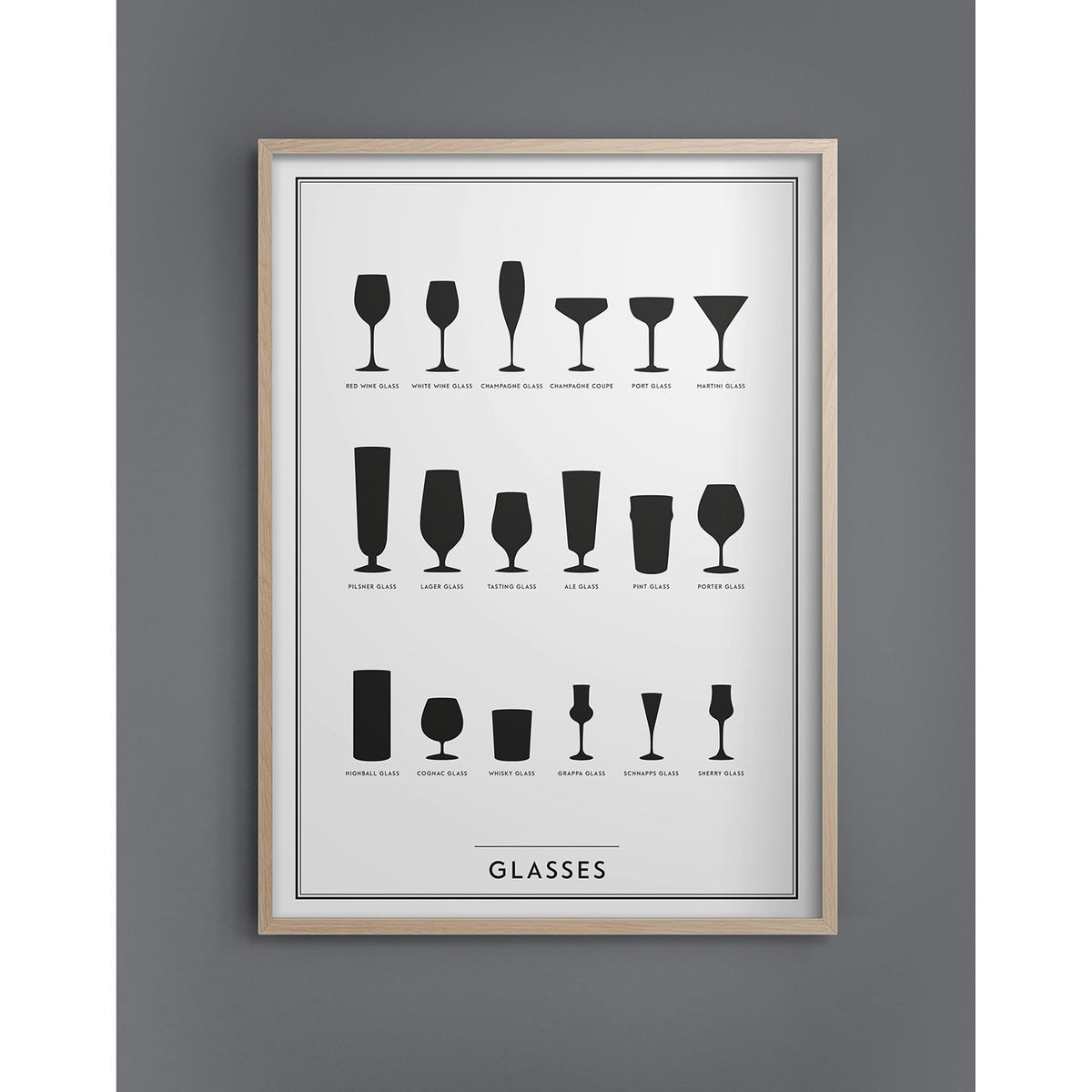  Glasses Poster, 30x40 Cm