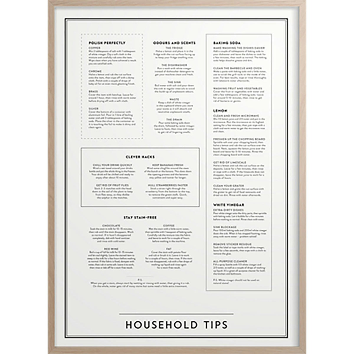  Household Tips Poster, 30x40 Cm