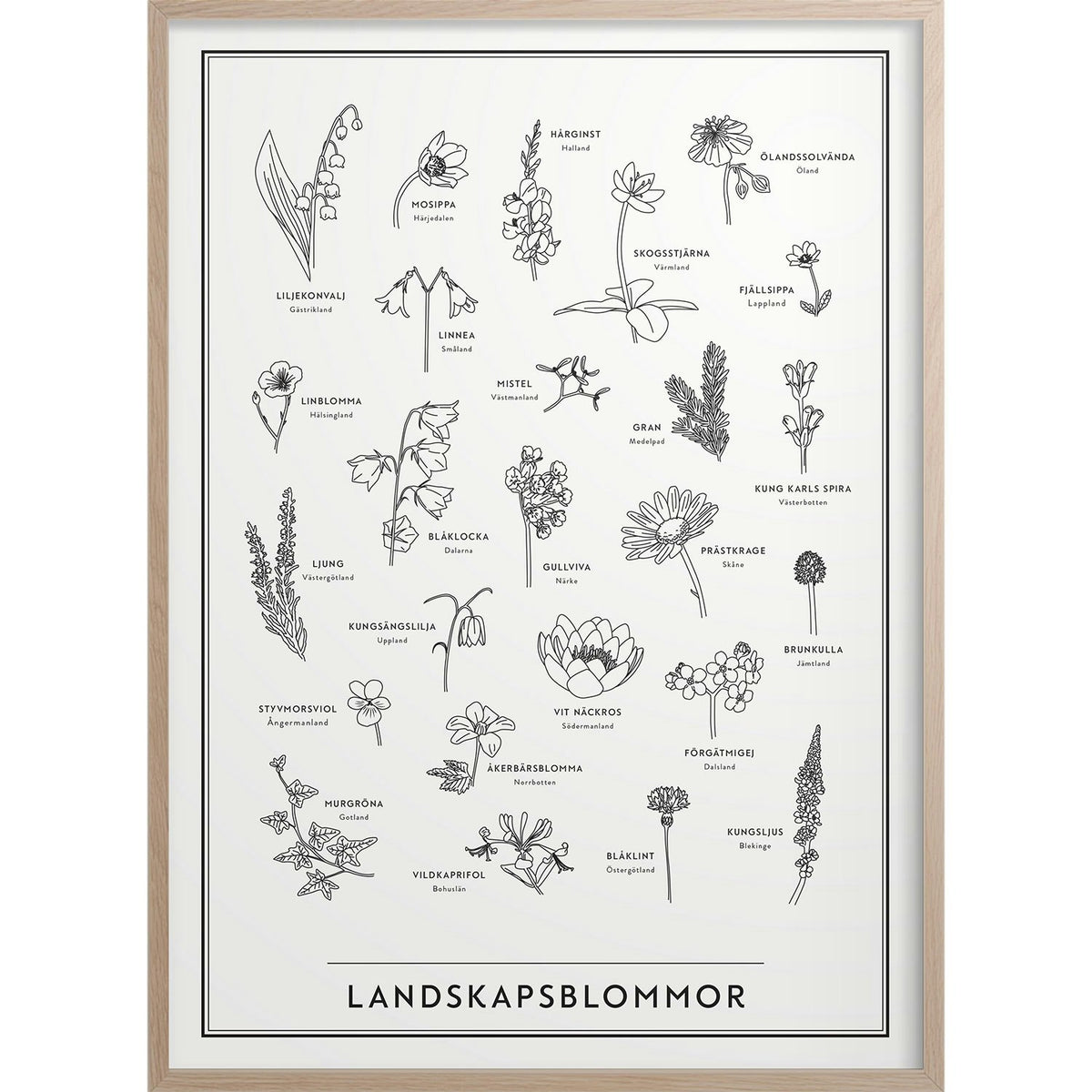  Landscape Flowers Poster, 30x40 Cm