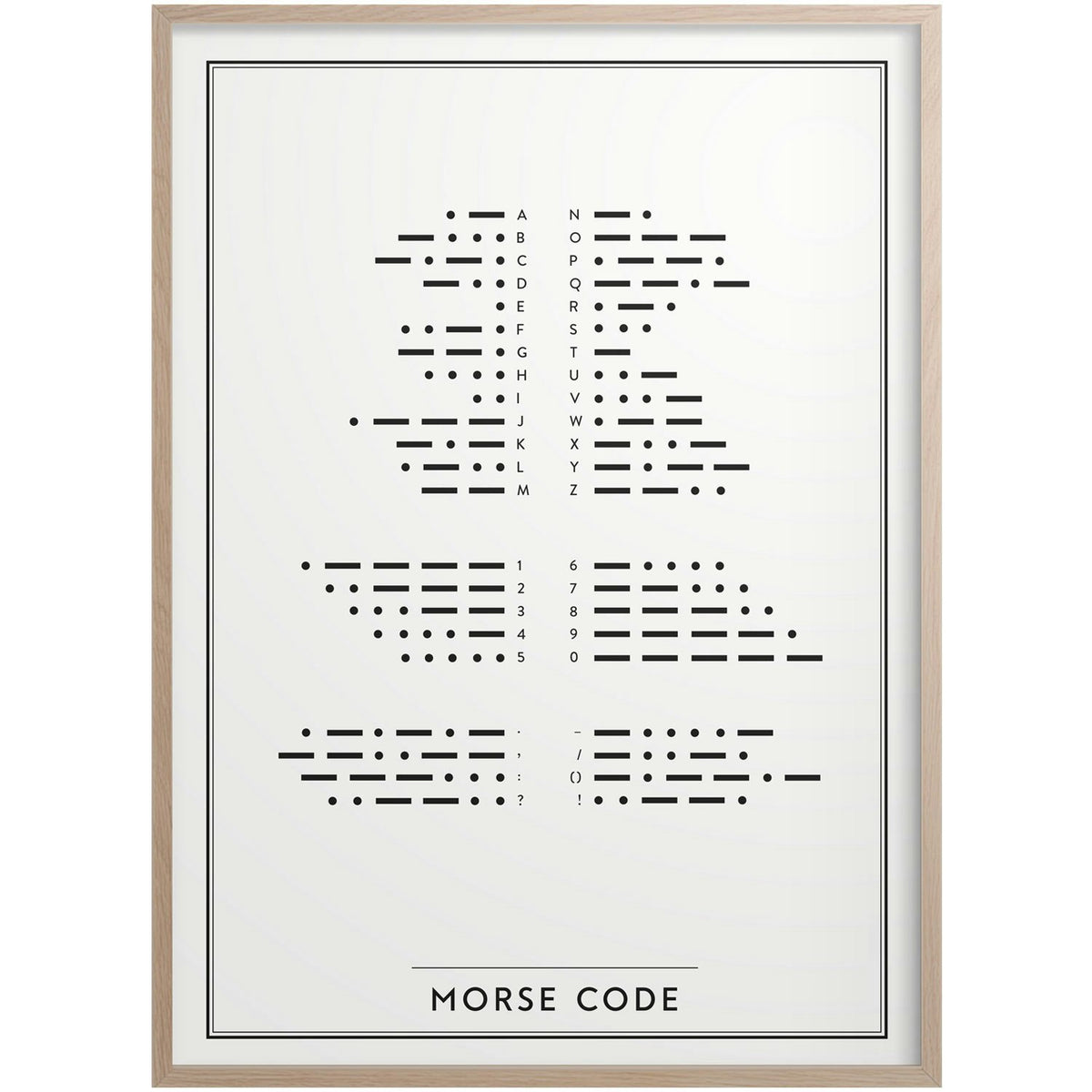  Morse Code Poster, 30x40 Cm