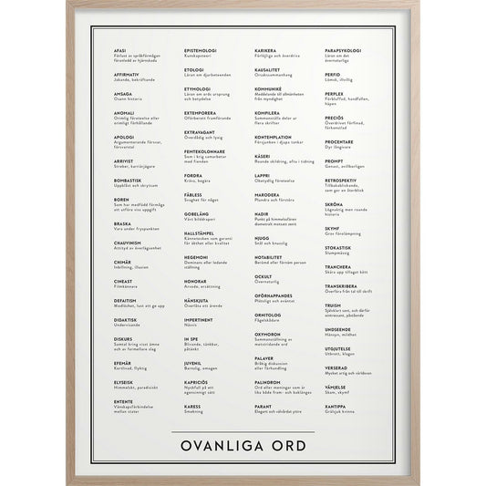  Ovanliga Ord Poster 50x70 Cm