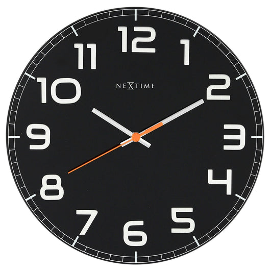 NeXtime Classy Round Wanduhr Ø30cm, Schwarz