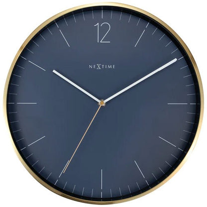 NeXtime Essential Gold Wanduhr 34 Cm, Blau
