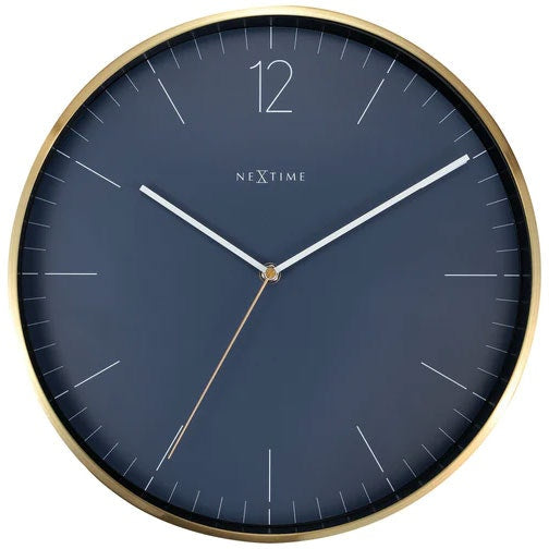 NeXtime Essential Gold Wanduhr 34 Cm, Blau