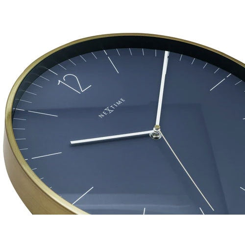 NeXtime Essential Gold Wanduhr 34 Cm, Blau