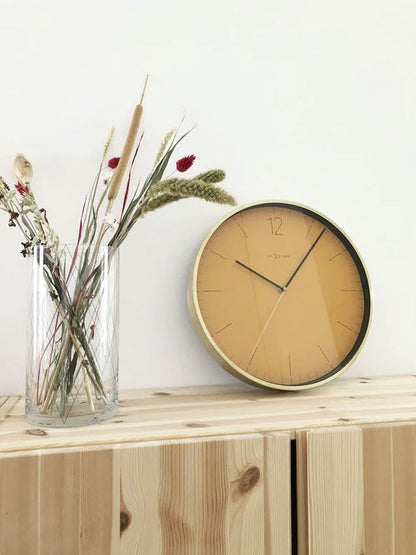 NeXtime Essential Gold Wanduhr 34 Cm, Gelb