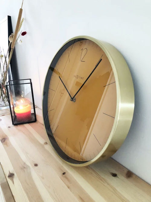 NeXtime Essential Gold Wanduhr 34 Cm, Gelb