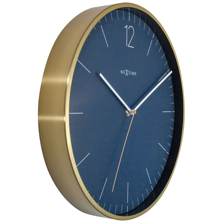 NeXtime Essential Gold Wanduhr 34 Cm, Blau