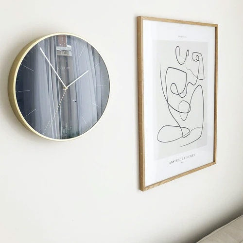 NeXtime Essential Gold Wanduhr 34 Cm, Blau