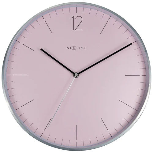 NeXtime Essential Silver Wanduhr 34 Cm, Rosa