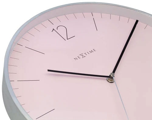 NeXtime Essential Silver Wanduhr 34 Cm, Rosa
