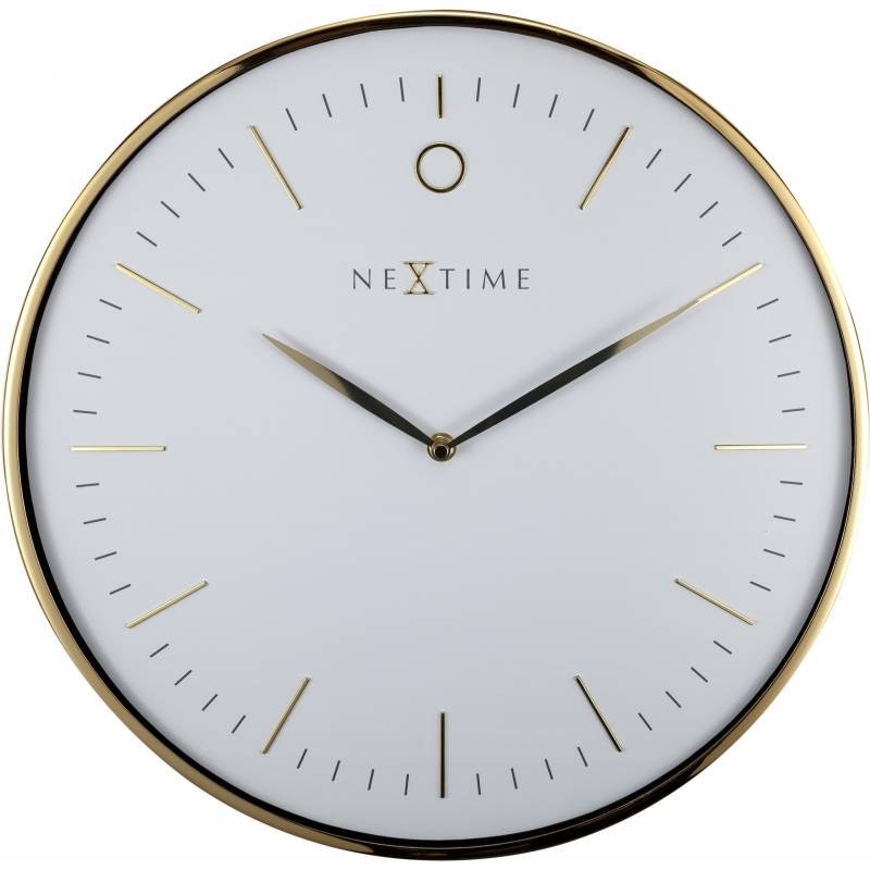NeXtime Glamour Wall Clock, White/Gold