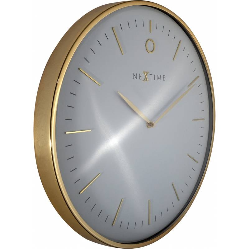 NeXtime Glamour Wall Clock, White/Gold