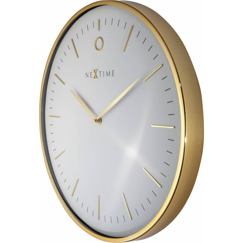 NeXtime Glamour Wall Clock, White/Gold