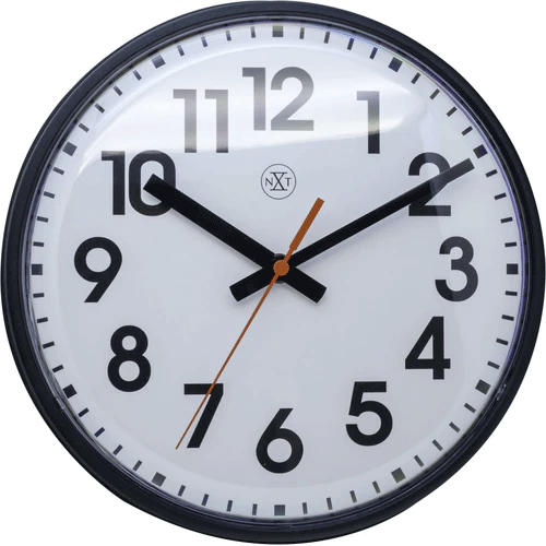 NeXtime Peter Wanduhr 26 Cm, Schwarz