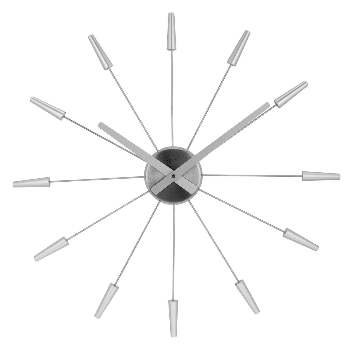 NeXtime Plug Inn Wanduhr Ø59cm, Silber