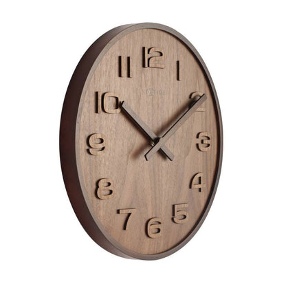 NeXtime Wood Wood Wall Clock Big, Brown