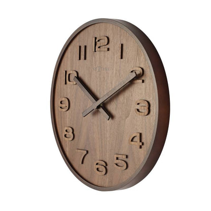 NeXtime Wood Wood Wall Clock Big, Brown