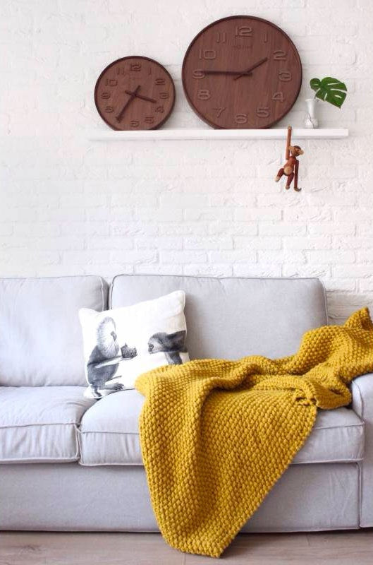 NeXtime Wood Wood Wall Clock Big, Brown