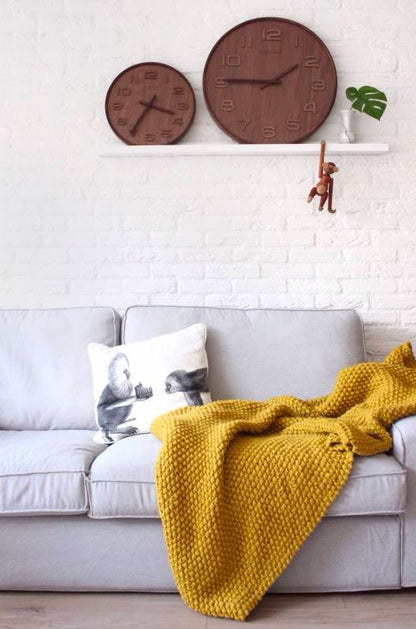 NeXtime Wood Wood Wall Clock Big, Brown