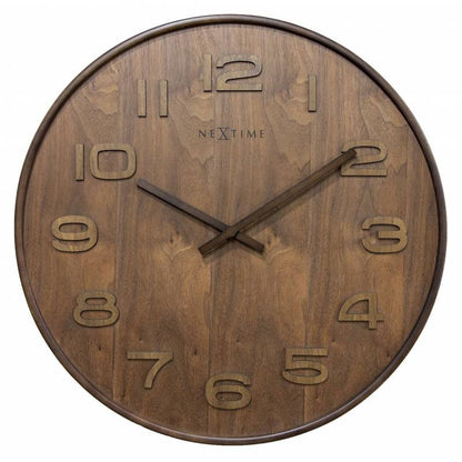 NeXtime Wood Wood Wall Clock Medium, Brown