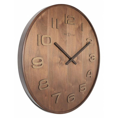 NeXtime Wood Wood Wall Clock Medium, Brown