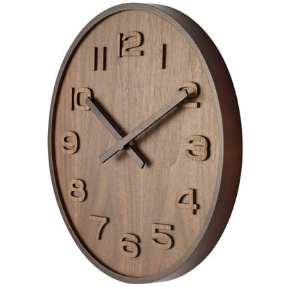 NeXtime Wood Wood Wall Clock Medium, Brown