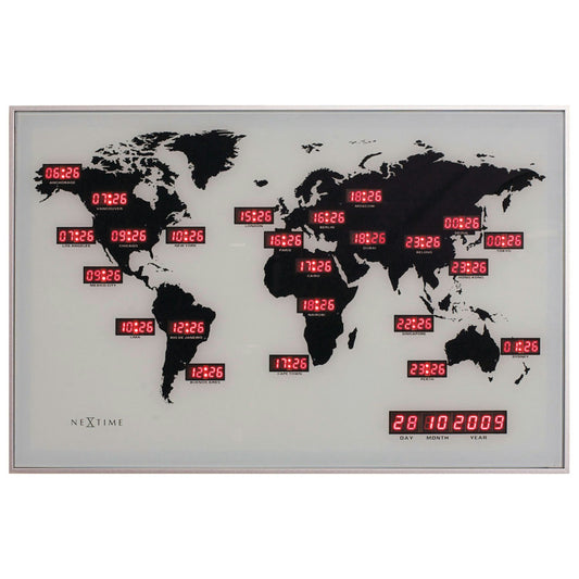NeXtime World Time Digit Wanduhr