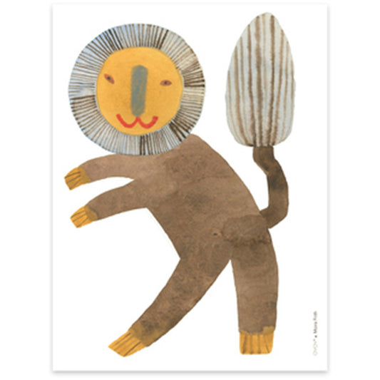 OYOY Standing Lion Poster, 50x70 Cm