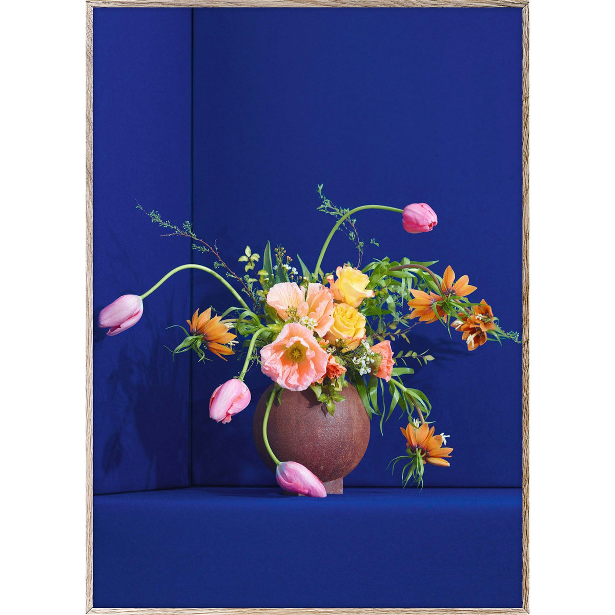  Blomst 01 Blue Poster, 50x70 Cm