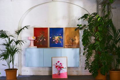  Blomst 01 Blue Poster, 50x70 Cm